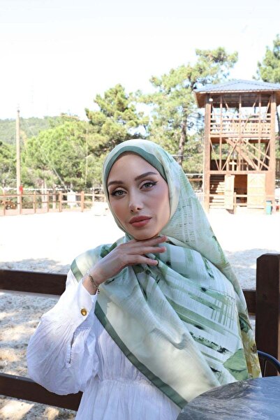 Hazamoda Peony Aqua Soft Shawl Mint