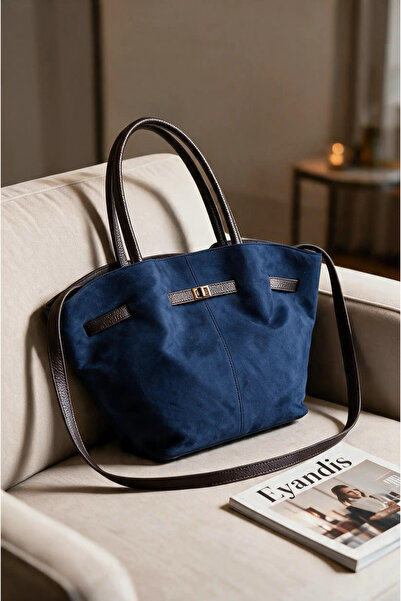 eyandis Women's Suede Textured Lock Detailed Shoulder and Crossbody Bag with ...