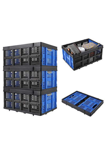 Garvee Heavy-Duty Collapsible Storage Crate 55L – Stackable Collapsible Plast...