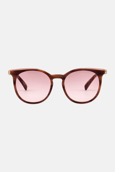 Longchamp Women LO693S Round Sunglasses, Brown