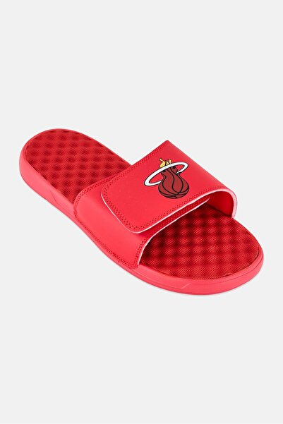 iSlide Men Miami Heat Primary Logo Slip On Slides, Red