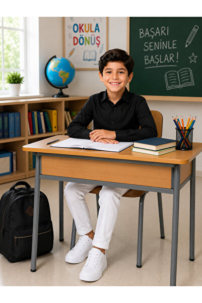 tinytrends Erkek Çocuk Okul Gömlek Gabardin Pantolon Kombini Yeni Sezon Okula Dönüş