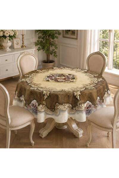 Yeshome Collection 160 cm Round Tapestry Woven Floral Pattern Living Room and...
