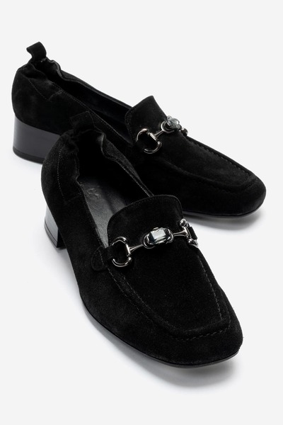 Zeynep Sıradağlı Fennisa Women's Genuine Leather Shoes Black Suede