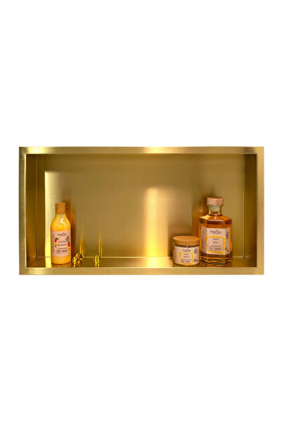 BALNEO Etajeră dreptunghiulară încorporată Wall-Box 60x30x7 cm Auriu periat