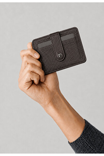 Pierre Cardin Brown 100% Genuine Leather Men's Card Holder Wallet with Pop-Up...