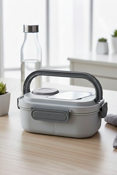 GENC DIJITAL BASKI 6-Compartment Food Container with Locking Handle - 2-Layer...