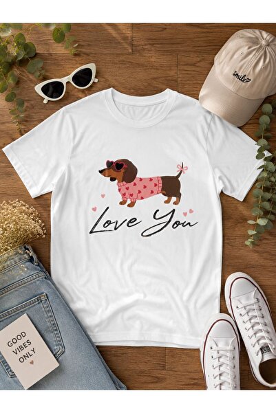 3S MODA Women's Basic Love You Digital Printed T-Shirt