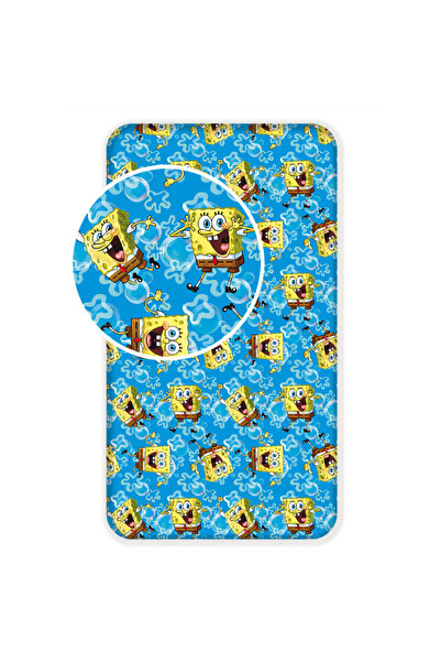 SPONGEBOB Blue Fitted Sheet 90x200 cm