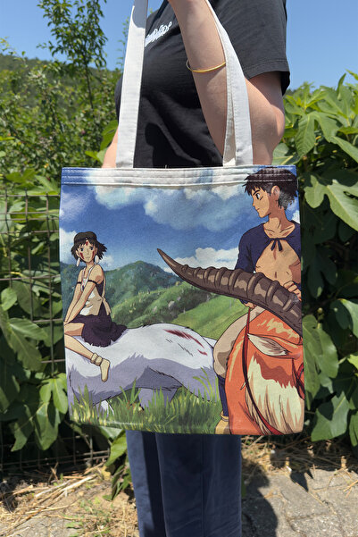 ZipZap Mononoke hime Miyazaki Ghibli V2 Ljeto Zima Dvostrana platnena torba z...