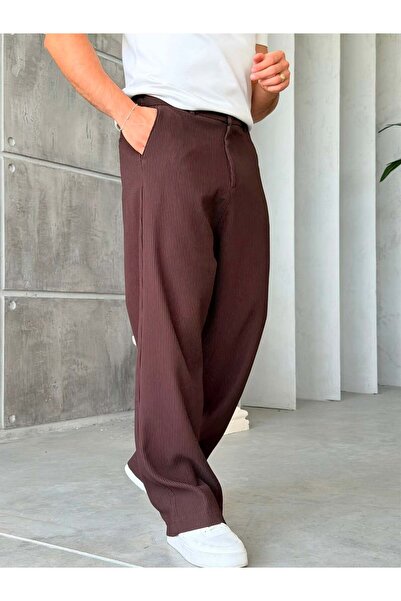 FO4RBS Ottoman Fabric Baggy Pants - Brown