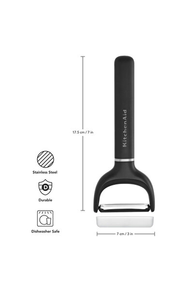 Kitchenaid Y-Peeler Onyx Black – Stainless Steel Straight Blade Peeler with P...