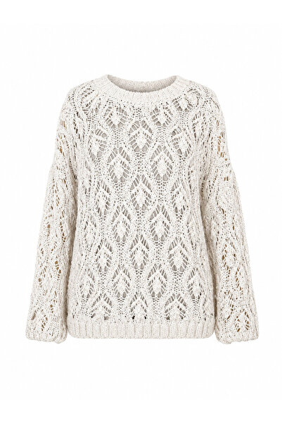 Özge Özgenç Stand Collar Openwork Knitwear