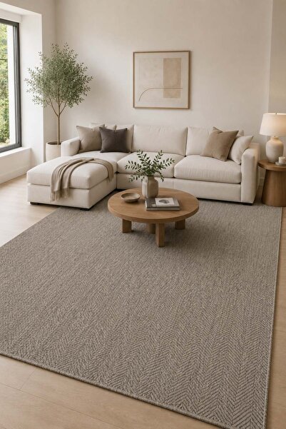 Oriente Home Velora Gri Hasır Dokuma Jüt Kaymaz Taban Sisal Kilim Yıkanabilir...