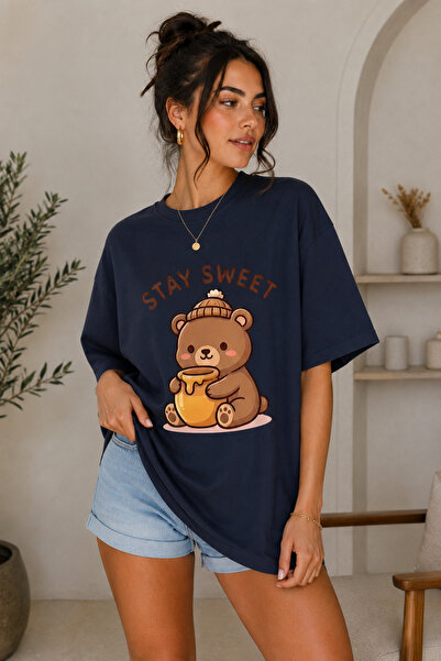 FECCY Tricou Premium Stayswwet cu imprimeu pentru femei, supradimensionat, di...