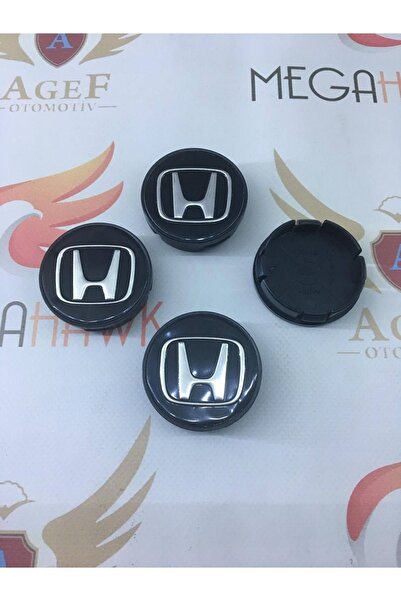 GARDENAUTO Wheel Hub 58/55 - Set of 4 - Honda - Chrome Black