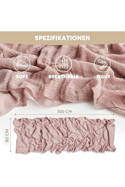 Artoid Mode Boho Beige Gauze Wedding Cheesecloth Table Runner, 30x120 Inch Se...