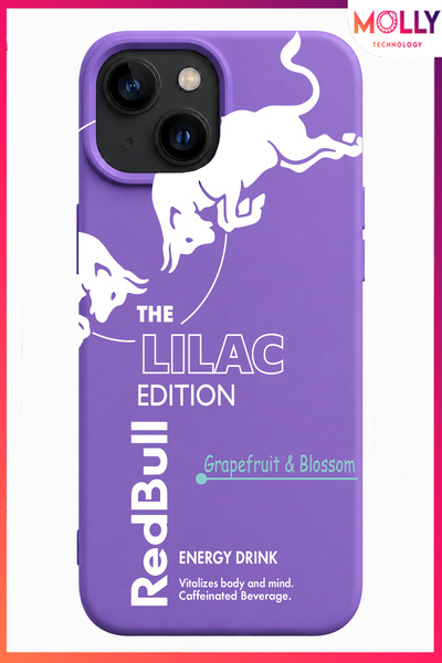 Molly iPhone 15 İçin Lavanta Redbull The Lilac Edition Desenli İçi Kadife Sil...