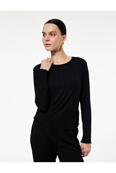 Koton Modal Fabric Long Sleeve Crew Neck Sleepwear Top
