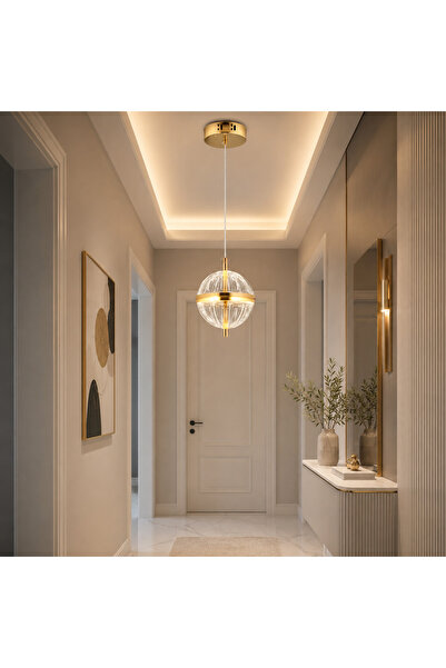 kra avize Orbis Solo 3 Renk Modern LED Sarkıt Avize Gold Küre