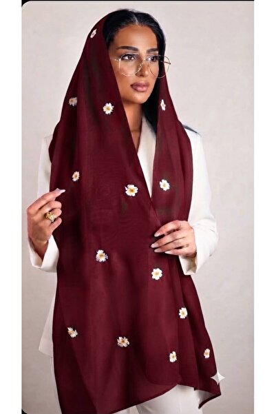 Veil Designer طرحة بوال طبقيتن أناقة هادئة تناسب كل إطلالة. بتطريز الورد الصف...