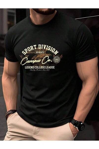 Astogria13 Manfinity Dauomo Men Letter Printed Round Neck Short Sleeve Casual...
