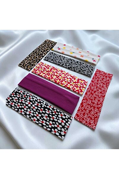 diclecollection 7 Pcs Mixed Color and Floral Pattern Hair Bandana Yoga Headba...