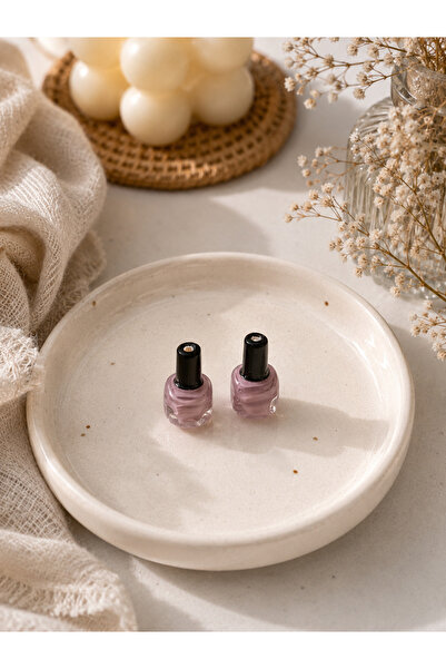 ADAMODART Handmade Murano Glass Purple Nail Polish Beads (2 Pieces)