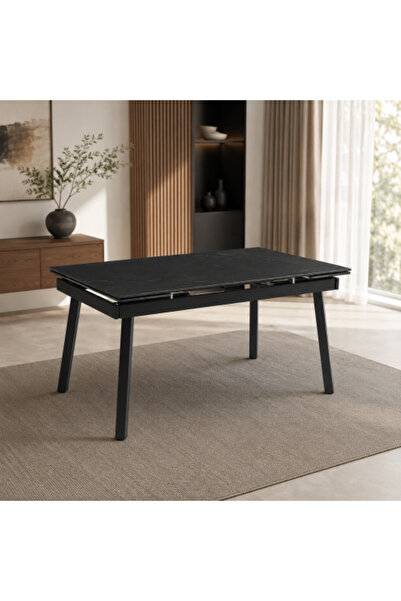on home Extendable Dining Table 180 x 85 cm – Black Marble John Model
