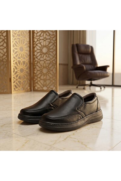 Lucky Steps Men's slip-on shoes, easy to wear, made of leather, with a thick ...