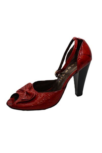 OEM Sanda casual-elegant, culoare rosie, cu toc inalt si varf rotund