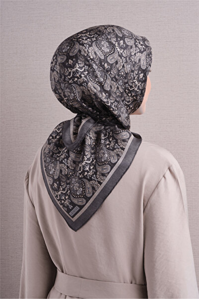 Armine Sura Silk Scarf Smoked, Gray