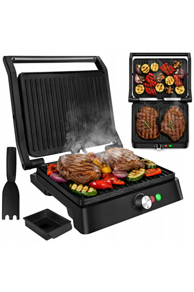 zola Grill electric 2in1, 2000W, deschidere 90°/180°, temperatura reglabila, ...