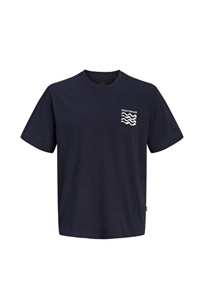 Jack & Jones Lacivert Erkek Yazı Baskılı T-Shirt 12294944 JPRBLAJAKE SS TEE