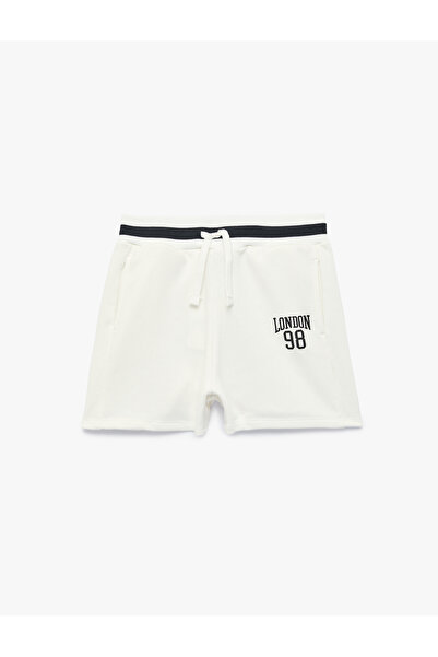 Koton Printed Detailed Elastic Waist Shorts with Pockets
