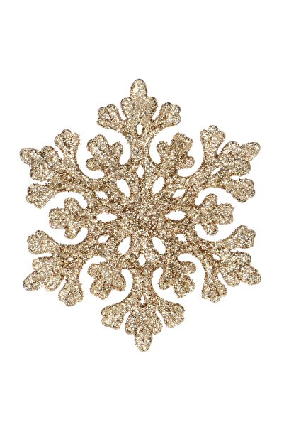 Mandalin , Decoratiune brad fulg de zapada, set 8 bucati, 8cm, auriu