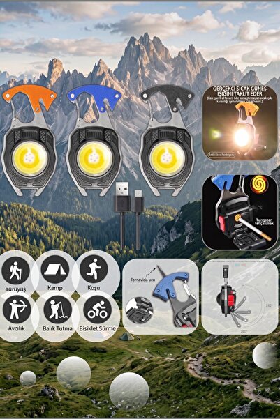 FRADOR W5147 Şarjlı Ledli Anahtarlık WRT ŞARJLI LED LAMBASI KAMP ÇAKMAK MİNİ ...