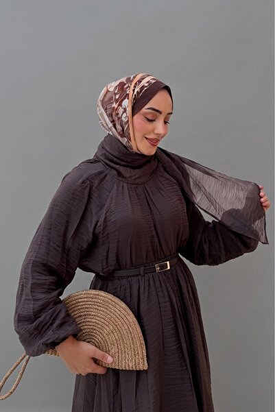 Norshen طقم علوي وسفلي نسائي بتأثير التجعيد وياقة مفصلة وأكمام بالونية أنيقة ...