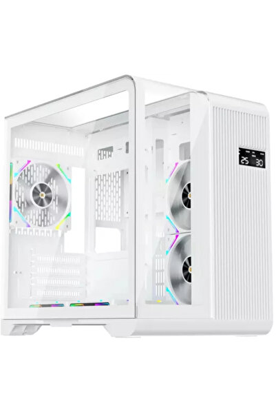 1stPlayer Carcasa acvariu Gaming RT5-W afisaj digital aRGB Cube Tower sursa W...