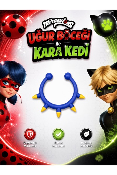 Miraculous Boğa Mucizesi Yüzüğü | Mucize Uğur Böceği Cosplay Aksesuarı | Koleksiyon Ürünü