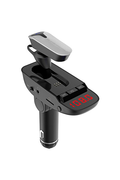 OEM Ασύρματο FM Transmitter Car MP3 Player Με Ακουστικό Bluetooth Μαύρο ER9