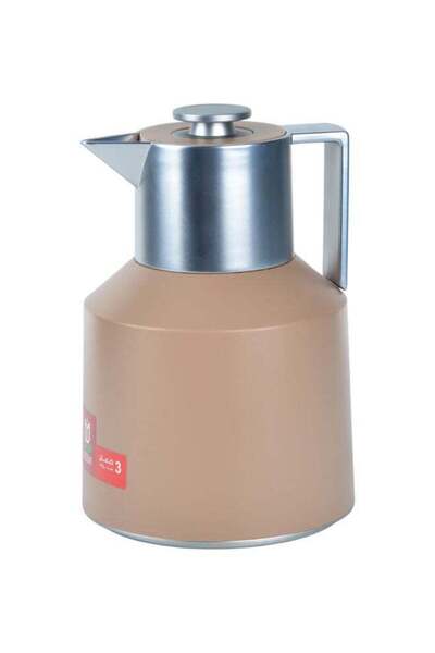 Reem Plastic Tea & Coffee Flask 1 Liter Brown/Silver