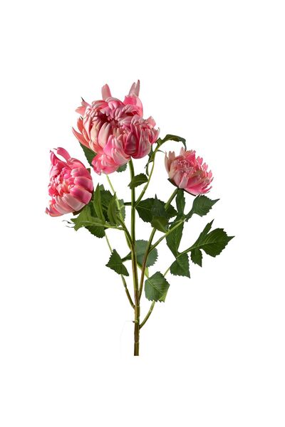 MONDEX Crizantemă artificială din plastic Viridis 70cm albă 3 bucăți