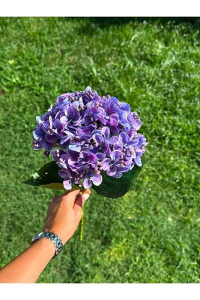 Yapay Çiçekli Mor Ortanca Dal 63 Cm 1. Kalite