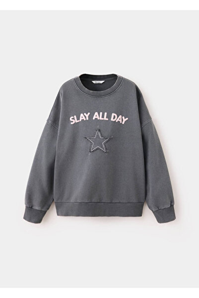 MANGO Kids Desenli pamuklu sweatshirt