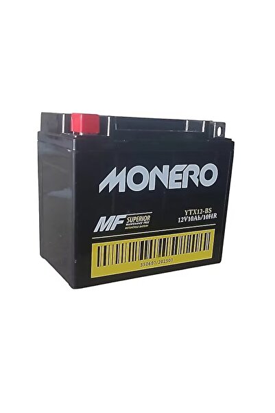 monero YTX12-BS 12V 10Ah Motosiklet ATV Aküsü 150x86x131 Bakımsız