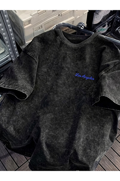 HOFFNUNG Unisex Oversize Vintage Washed Street Style Μόδα του δρόμου Βαμβακερ...