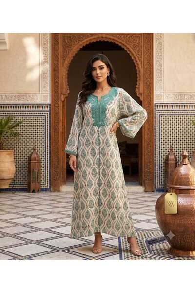 ROGINA Women's Printed Embroidered Elegant Gown