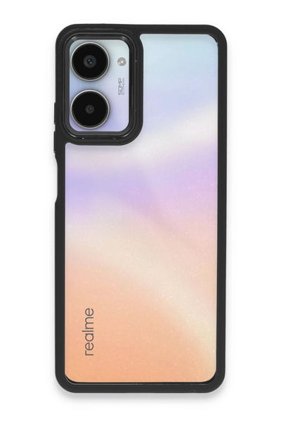 Realme 10 Pro 5G Elegant Clear Case (Şeffaf Kılıf) - Stylish Protective Cover - Siyah