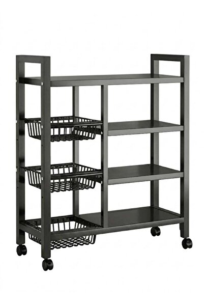 Generic 4-Tier Kitchen Storage Rack Heavy Duty Organizer Metal Rolling Cart w...
